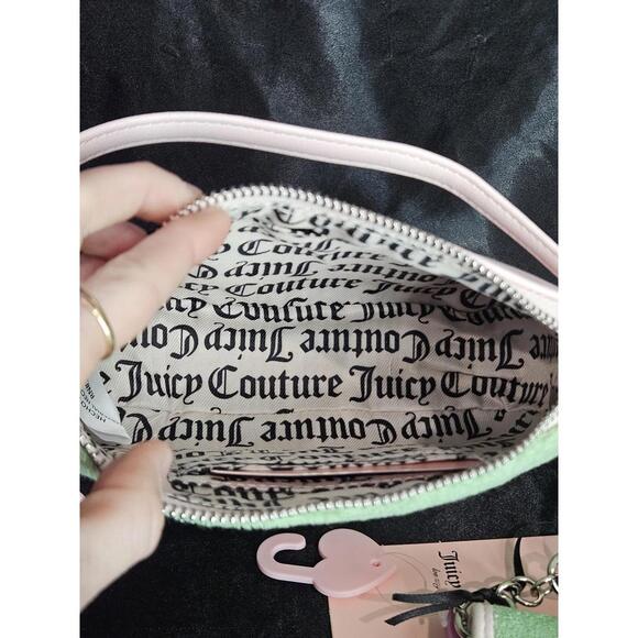 Juicy Couture Retro Green & Pink Wristlet Bag & Card Case Set Y2K Style Cute NWT - Picture 4 of 7